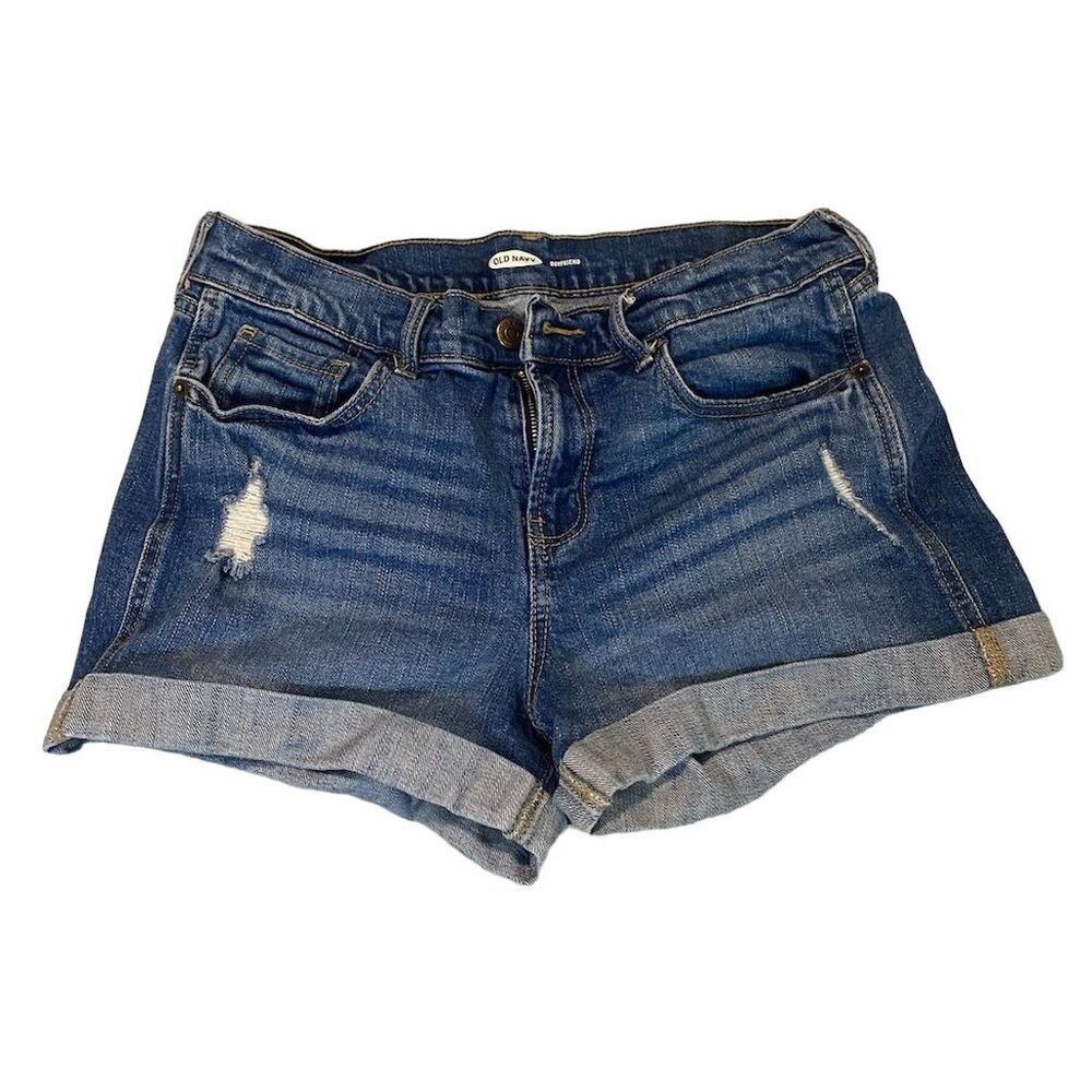 Old Navy Women's Distressed Boyfriend Denim Shorts Blue Size 30